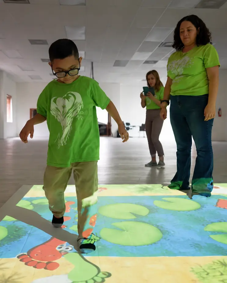 Interactive floor activity room