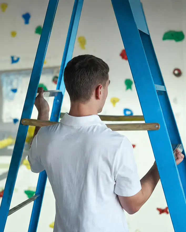 Assisted sensory climbing wall activity